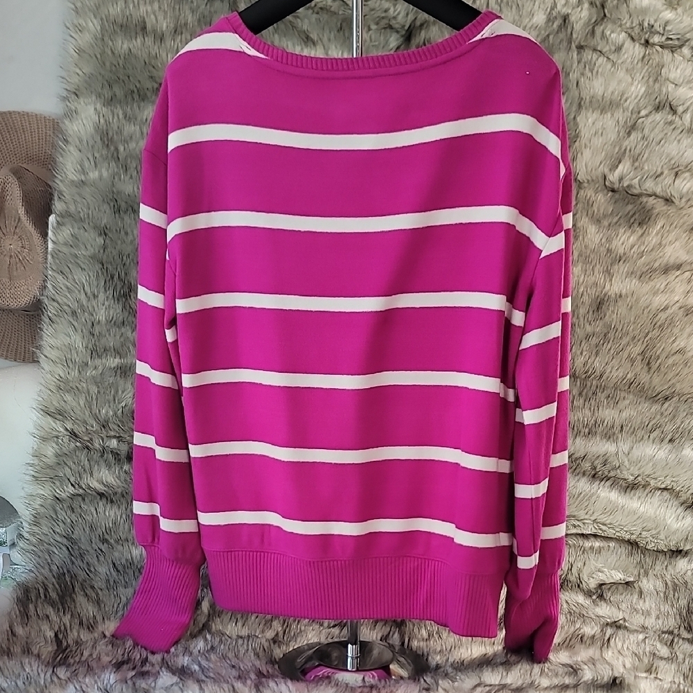 Sonoma Pink and White Knit Top - Picture 8 of 8